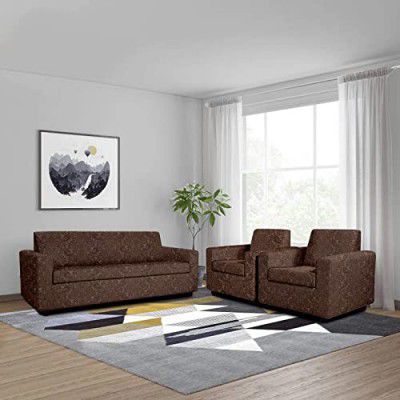 Cortina Embossed Printed Sofa Cover Big Elasticity Cover Stretch Universal Sofa Slipcover 5 Seater (3 Seater Size 185-230cm and 1 Seater Size 90-145cm)…