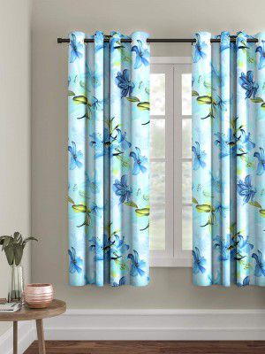 Cortina Floral Light-Filtering Polyester Curtains 5 feet Long Set of 1 for Window