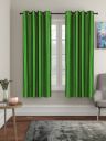 Cortina Green 2 Pieces Eyelet Window Curtains...