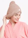 Cortina Microfiber Hair Towel Cap, Soft Absorbent Quick Drying Cap for Curly Thick Hair, Wrap Cap for Women Girls-Pack of 1, Light Brown...