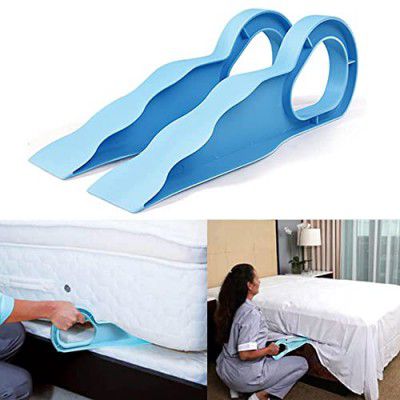 Cortina Plastic (Pack of 1) Mattress Lifter Tool 2 in 1 Bedsheet Tucker Tool Bedsheet Mattress Lifter Stand Bed Lifter Helps Lift and Hold Mattress Wedge Elevator Tool Bed Making Tool Bed Tucker Tool
