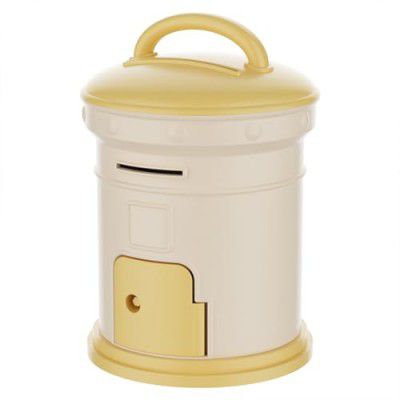 Cortina Post Box Design Piggy Bank for Kids & Adults (Yellow, Pack of 1)