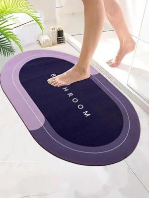 Cortina Premium Silicon Floor Mat, Bath Mat, Doormat, Bathroom Carpet, Cushion Mat Super Absorbent Soft Carpet, Quick Dry Dirt Barrier for Home, Office, (60x40), Purple