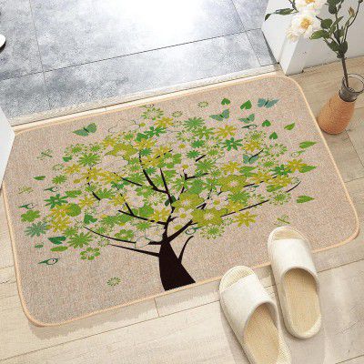 Cortina Printed Heavy Duty Non Slip Rubber Back with Linen Surface Doormat 