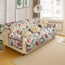Cortina Reversible Quilted Sofa Cover with Pockets (White/Red, 3 Seater)...