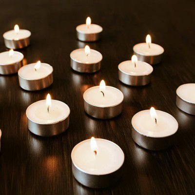 Cortina Wax Tealight Candles, 4 Hour Burn Time, Smokeless, No Residue (Set of 100, Unscented) 3.7 X 1.2 Cm White Candle