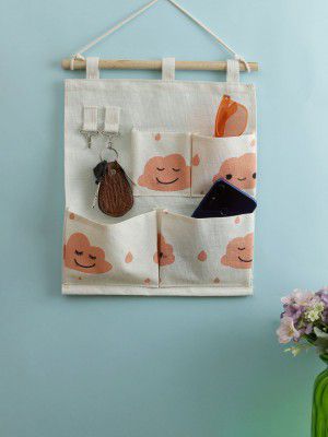 Cortina White & Black Printed Multi-Utility Wall Hanging Organiser