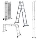 Corvids 14.5 Feet (16 Steps) Portable & Compact Folding Aluminium Multipurpose Super Ladder | 2-Year Warranty | Ladder for Home & Industrial Use - Capacity 120 Kg...