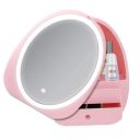 Cosmetic Storage Display Boxes, Portable Makeup Dressing Organizer, Modern Desktop Jewelry Box with Led Lighted Mirror for Bathroom, Dresser, Vanity and Countertop ( Pink, 10 x 7 x 12 inches )...