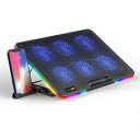 Cosmic Byte Hydroid RGB Cooling Pad with 6 Fans, 60mm Fan Size, Mobile Holder, 7 Levels Height Adjustment, Upto 15" Laptops (Black)...