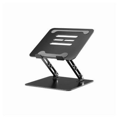 Cosmic Byte LS100 Aluminum Laptop Stand, Support Upto 16" Laptops, 8 KG Load, Adjustable Height, Heat Dissipation Vents (Black)