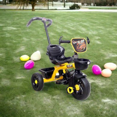 cosmobaby Kids|Baby Trikes|Tricycle with Parental Push Handle|Boys|Girls|Age Group 3+ Years cti098 (Yellow)