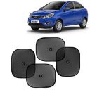 Cosmogear Car Window Curtain Sticky Sun Shades for Tata Zest, Color : Black, 4 Pieces...