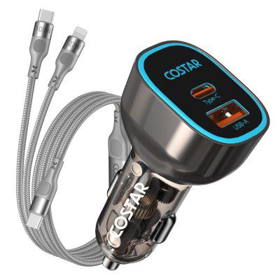 COSTAR 95W Car Charger Fast Charging for Laptop with Dual Ports, Type-C QC 65W+ USB PD 30W
