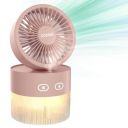 COSTAR Portable Table Fan with Mist Humidify, USB Rechargeable Fan (Pink)...