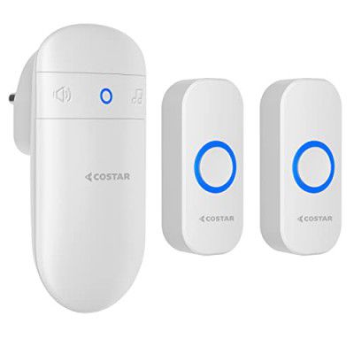 Costar T302 M508 Wireless Door Bell For Home Office, White