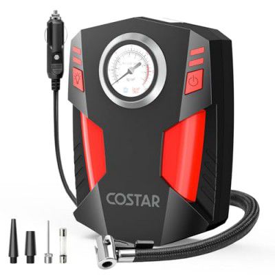 COSTAR Tyre Inflator for Car, 150 PSI Portable Air Compressor, 12V DC Electric Air Pump