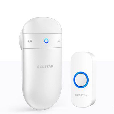 Costar Wireless Door Bell Kits Chime For Home Office (Pebble T300-M508)