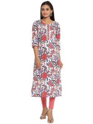 COTLAND Fashions Jaipuri Cotton Straight Printed Kurta for Women