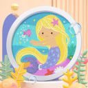 Cots and Cuddles 2pc DIY Diamond Painting Kit with Round Wooden Frame for Kids Age 4 5 6 Art and Craft Activity (Unicorn & Mermaid)...