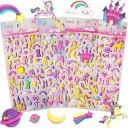Cots and Cuddles Unicorn 3D Puffy Stickers Set for Kids and Girls, 4 Strap...