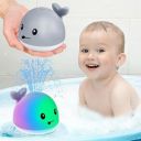 Cots and Cuddles Whale Automatic Water Foutain Sprinkler Baby Bath Toy with Colourful Lights Bath Time Fun Toy for Toddler Kids Age 1 2 3 4 5 (1pc)...