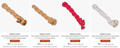 Cotton Blend Solid Dupatta For Women Starts ₹47