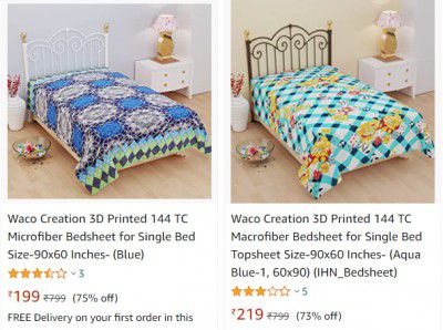Cotton Printed bedsheets From ₹199