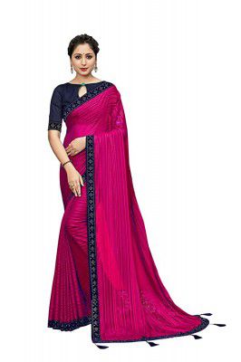 COTTON SHOPY Womens Kanjivaram Silk Saree With Blouse Piece