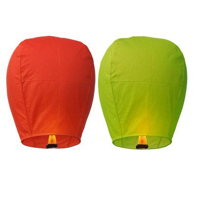 COTTONTEE Paper Sky Lantern Assorted Colour Hot Air Balloon (Pack of 2)