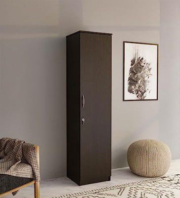 COUCH CULTURE Adona Engineering Wooden Wardrobe Almirah for Clothes with 1 Door | Wardrobe Organizer for Clothes | Multipurpose Almirah for Bedroom | 1 Year Warranty - Wenge