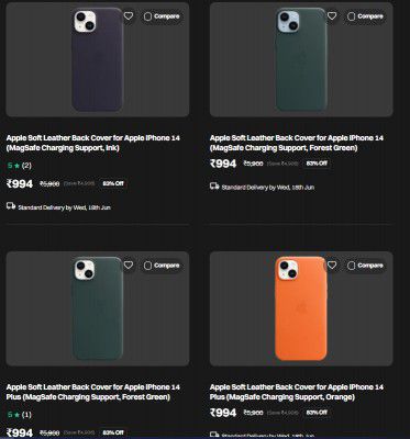 Apple Back Cover upto 83% off starting From Rs. 994