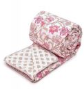 COZY FURNISH Summer Single Bed Blanket 144x220CM, Cooling Microfiber Cotton, Lightweight 150GSM AC Comforter, Soft Breathable Floral Print Quilt, Thin Blanket for Summer, Perfect for Gifting...