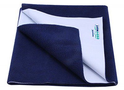 Cozymat Dry Sheet Quick Waterproof Breathable Bed Protector & Crib Sheet (Size: 70cm X 100cm) Navy Blue, Medium