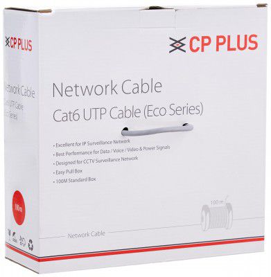 CP PLUS 100m Cat 6 RJ45 Network Cable (CP-FUT-6TSRH-100)