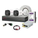 CP Plus 2.4MP Night Vision Outdoor Bullet Camera (2 Pcs), 4CH DVR Without HD, 4CH Power Supply, 90MT Co-axial Cable, 1TB Hard Disk, HDMI Cable, BNC & DC...
