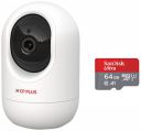 CP PLUS 3 MP Full HD Wi-Fi PT Security Video Camera | 360°View with Motion Detection + SanDisk Ultra® microSDXC™ UHS-I Card, 64GB...