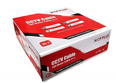 CP PLUS 3+1 Coaxial Pure Copper CCTV Camera Cable for Video, Power and Audio Communication (180 Meter) White - CP-ECC-180RS