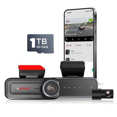 CP PLUS 4G Dashcam CP-H27B (Full HD Front & Rear, GPS, Night Vision, G-Sensor, Two-Way Talk, App View, SD up to 1TB)