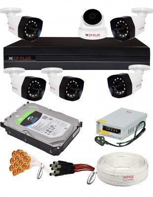 CP Plus 5MP, H.265+, 2TB Storage, 6 Camera Combo Kit
