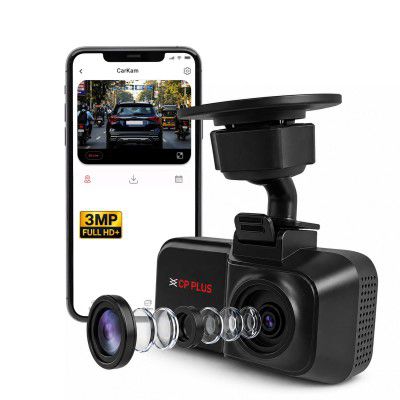 CP PLUS Dash Cam for Car CP-W310 | 3MP Full HD+ Single Channel Dashcam | 1296P Recording | Built-in Microphone | WiFi (AP Mode) | G-Sensor | Night Vision | 137° Wide View Angle | Supports 1TB SD Card