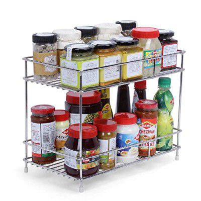 CR18 COLLECTION Big Size Stainless Steel 2 Layer Countertop Kitchen Spice Rack