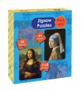 Crackles 35 Piece Famous Paintings Mona Lisa and a Girl with a Pearl Earring Jigsaw Puzzles for Kids- Pack of 2, 8X11 Inches...