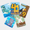 Crackles Animals Theme Baby Milestone Cards Recording 0-12 Months Along with Event Cards -Pack of 21 Cards...