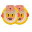 Crackles Bamboo Fiber Bowl Set (Multicolor; Pack of 2)...