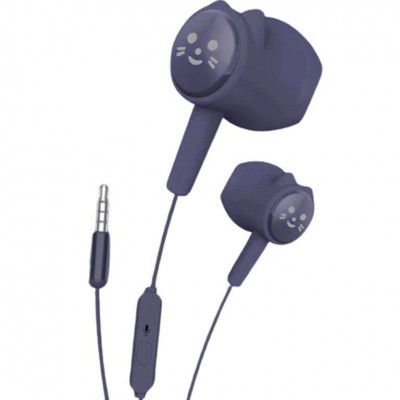 Crackles Cat Design Stereo Earphone Wired with Mic for Girls/Boys, Gaming, Best Gifts for Birthday (120 Cm Wire)