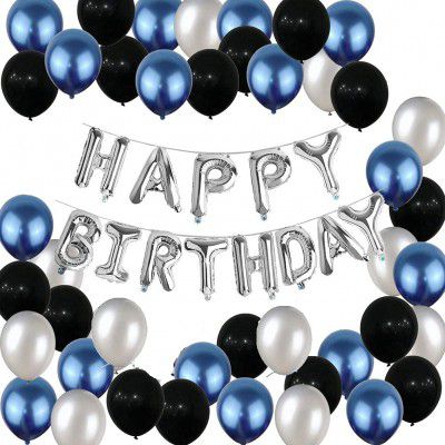 Crackles Happy Birthday Balloons Decoration Items Combo Kit Blue