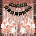 Crackles Happy Birthday Balloons Decoration Items Combo Kit Rose Gold - 23 Pcs....