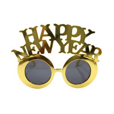 Crackles Happy New Year Gold Goggles | Stylish Party Glasses for New Year Celebration 