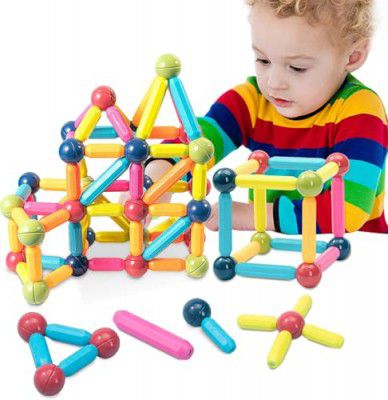Crackles Learning Magnetic Sticks & Balls Building Blocks Kids Activities Toys for Toddlers, Educational Stem Learning Magnet Building Blocks,Kids Toys for 3+ 3 4 5 6 7 8 9 Years- Gift Sets (36 Piece)